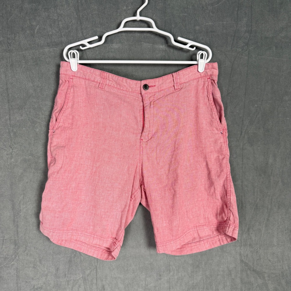 Tommy Bahama Mens 36 Linen Blend Flat Front Shorts Chino pink Summer Resortwear